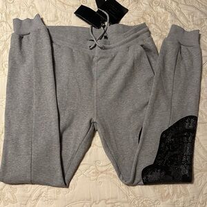 Philipp Plein Gray Sweatpants with Black Detail